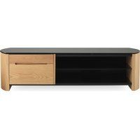 alphason finewoods cabinet 1350 tv stand - light oak black