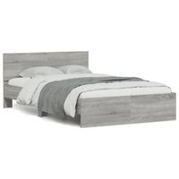 cama matrimonial  cama para adultos  estructura de cama con cabecero gris sonoma 120x190 cm
