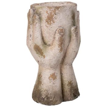 Macetero decorativo color beige, 33x19x40 cm