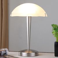 lampara de mesa de metal blanco