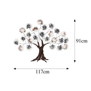 Decoración Pared De Metal Maple Multicolor 117x91 Cm
