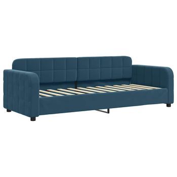 Cama Para Adulto | Cama Individual | Sofá Cama Sin Colchón Terciopelo Azul 80x200 Cm