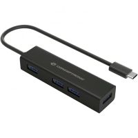 hub conceptronic hubbies07b usb 30 4 puertos aluminio negro