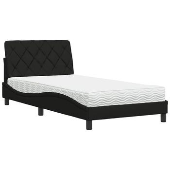 Cama Con Colchón Tela Negro 100x200 Cm Vidaxl
