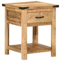 mesita de noche madera maciza de mango 40x40x50 cm vidaxl