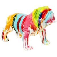 figura decorativa perro bulldog kuateh de poliresina 61x32x38 cm multicolor