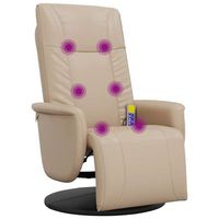 sillon reclinable masaje reposapies cuero sintetico capuchino vidaxl