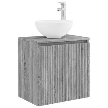Vanidad Con Lavabo De Pared Sonoma Gris 49,5 X 41 X 64,5 Cm Vidaxl