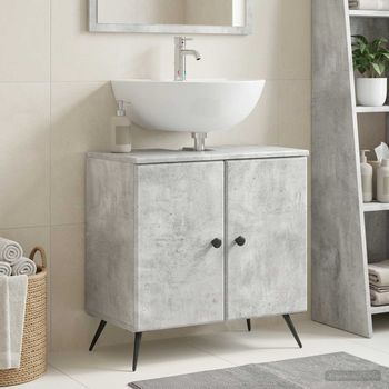 Vidaxl Mueble De Lavabo Para Baño Breda Gris Hormigón