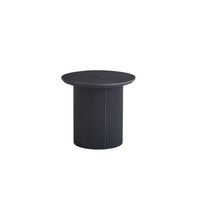 mesa baja coleccion vagos efecto madera marron oscuro diametro 50 cm
