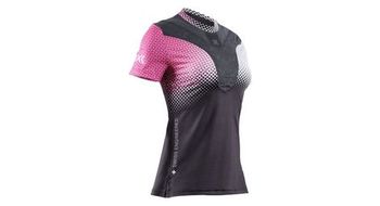 Maillot de manga corta x bionic corefusion run rosa blanco para mujer