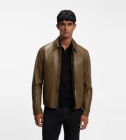 boss para hombre 50569177 porsche x cazadora de piel con cierre magnetico oculto marron m casual
