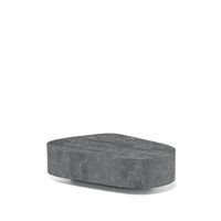 trapezio - mesa de centro 100 x 52 x 28 h en piedra fosil gris