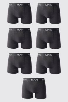 Pack De 7 Calzoncillos Clásicos Con Letras Man, Negro