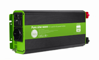 INVERSOR CORRIENTE DC-AC GEMBIRD COCHE DE ONDA SINUSOIDAL PURA DE 12 V 1000 W