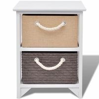 mesita de noche 27x35x48 cm madera - blanco