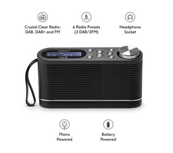 ROBERTS PLAY10 Portable DABﱓ Radio - Black, Black