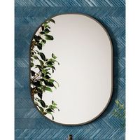 espejo de pared ovalado negro  espejo decorativo oval  espejo de bano ovalado  55x75 80x100cm 55x80cm  reversible  55 x 80cm - negro