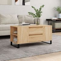 mesa de centromesa auxiliarmesa de cafe madera de ingenieria roble sonoma 102x445x50 cm cfw774567