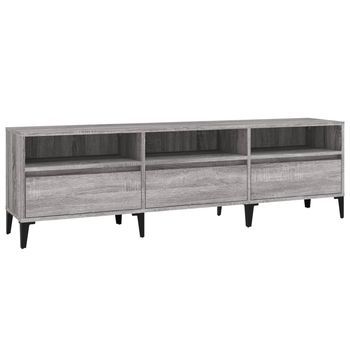 Mueble Tv | Mueble De Salón | Armario Tv Madera Contrachapada Gris Sonoma 150x30x44,5 Cm