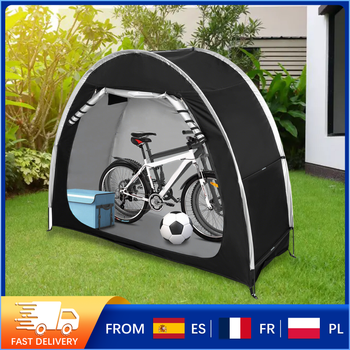 Tienda de campaña para bicicleta para 2 bicicletas al aire libre 210D tela Oxford cubierta de bicicleta almacenamiento impermeable cubierta de bicicleta para Camping Mini bicicleta Garag