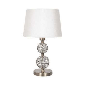 Lámpara De Sobremesa Kegan Lumit 60w Cuero/blanco Ø30x48 Cm