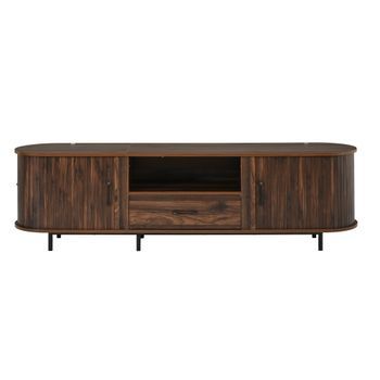 Mueble De Tv De 180 Cm Color Nogal Para Televisores De Hasta 75 Pulgadas