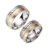 alianzas oro amarillo y blanco con diamantes ancho 8 mm