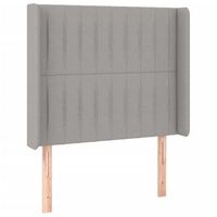 cabecero cama mueble de dormitorio con led de tela claro 83 x 16 x 118128 cm gris m020000679