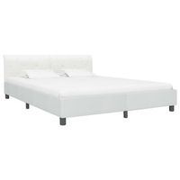 cama matrimonial  cama doble  estructura de cama de cuero sintetico blanco 180x200 cm cfw79498