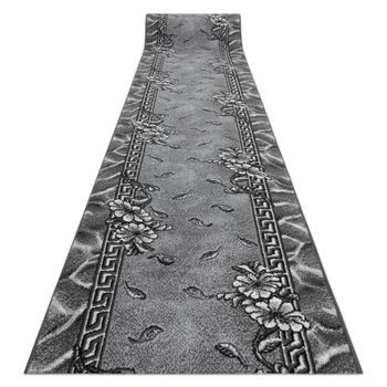Alfombra De Pasillo Bcf Morad Trio Flores, Hojas Gris 90 Cm 90x970 Cm