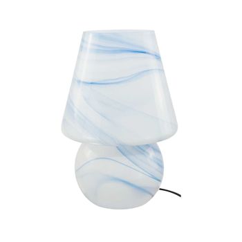 Lámpara de mesa de vidrio azul