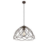 lampara de arana pagoda en hierro lacado en negro con dec efecto oxido con cable electrico regulable 1 luz 132 o45 bl298-s1-rg