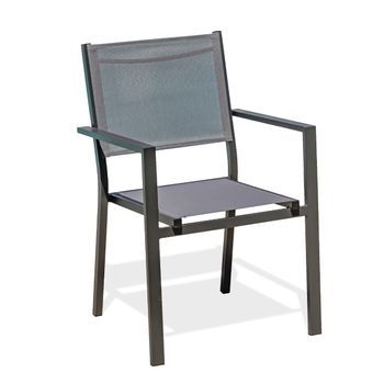 Sillón De Jardín Apilable De Aluminio Y Lona Plastificada