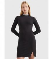 tommy jeans para mujer dw0dw15007 vestido logo bodycon negro xs casual algodon manga larga