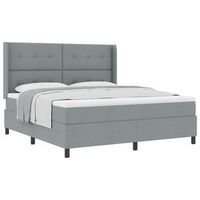 cama tipo box spring con cojin gris claro 200 x 180 cm tela vidaxl