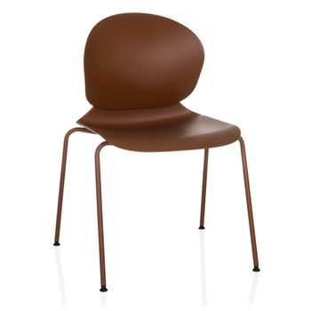 Silla Para Visitas / Silla De Conferencias / Silla Apilable T36 Vi Plástico / Acero Castaño / Castaño Hjh Office