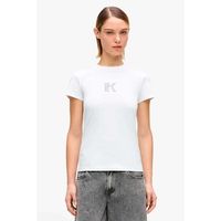 karl lagerfeld tops y camisetas klj slim ss k logo tee para mujer