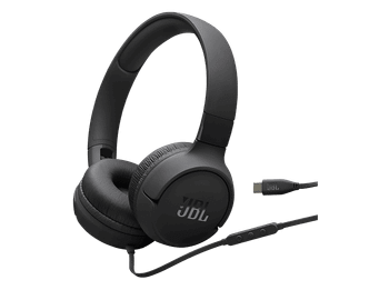 Auriculares - JBL Tune 520C, Cable, Circumaurales, USB-C, Micrófono, Plegable, Negro