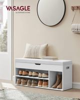 banco zapatero de 30 x 100 x 44 cm de color blanco nube