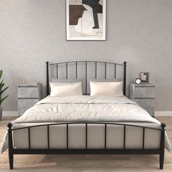 Mesitas De Noche (2 Uds) - Mueble De Dormitorio - Madera Contrachapada - Gris (40x35x70cm)