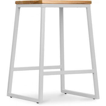 Taburete Diseño Industrial - Madera Y Metal - 60cm - Big Boy  Gris Claro