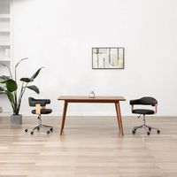 silla de comedor  silla de cocina  mueble de comedor giratoria madera curvada cuero sintetico negro cfw789784