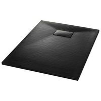 plato de ducha smc negro 100x70 cm vidaxl
