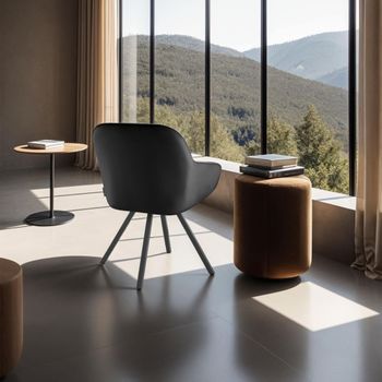6 sillas de comedor giratoria 360º de terciopelo 58x58x82 cm negro