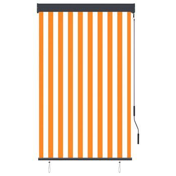 Estor Enrollable De Exterior Blanco Y Naranja 100x250 Cm