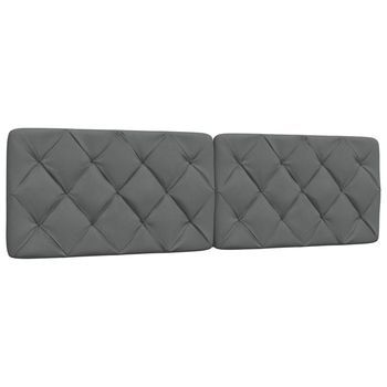 Cabecero De Cama Acolchado Tela Gris Oscuro 180 Cm Vidaxl