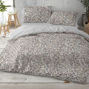 Juego Funda Nórdica 50% Algodón Cama De 150 Cm - Gris - Burrito Blanco