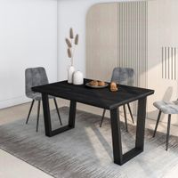 mesa comedor efecto madera negro 140x90x74cm