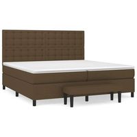 cama tapizada 203x200x128 cm tejido 100  poliester contrachapado y madera tratada - marron